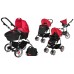 Универсальная коляска Bertoni PLASMA Black - Red Poppies